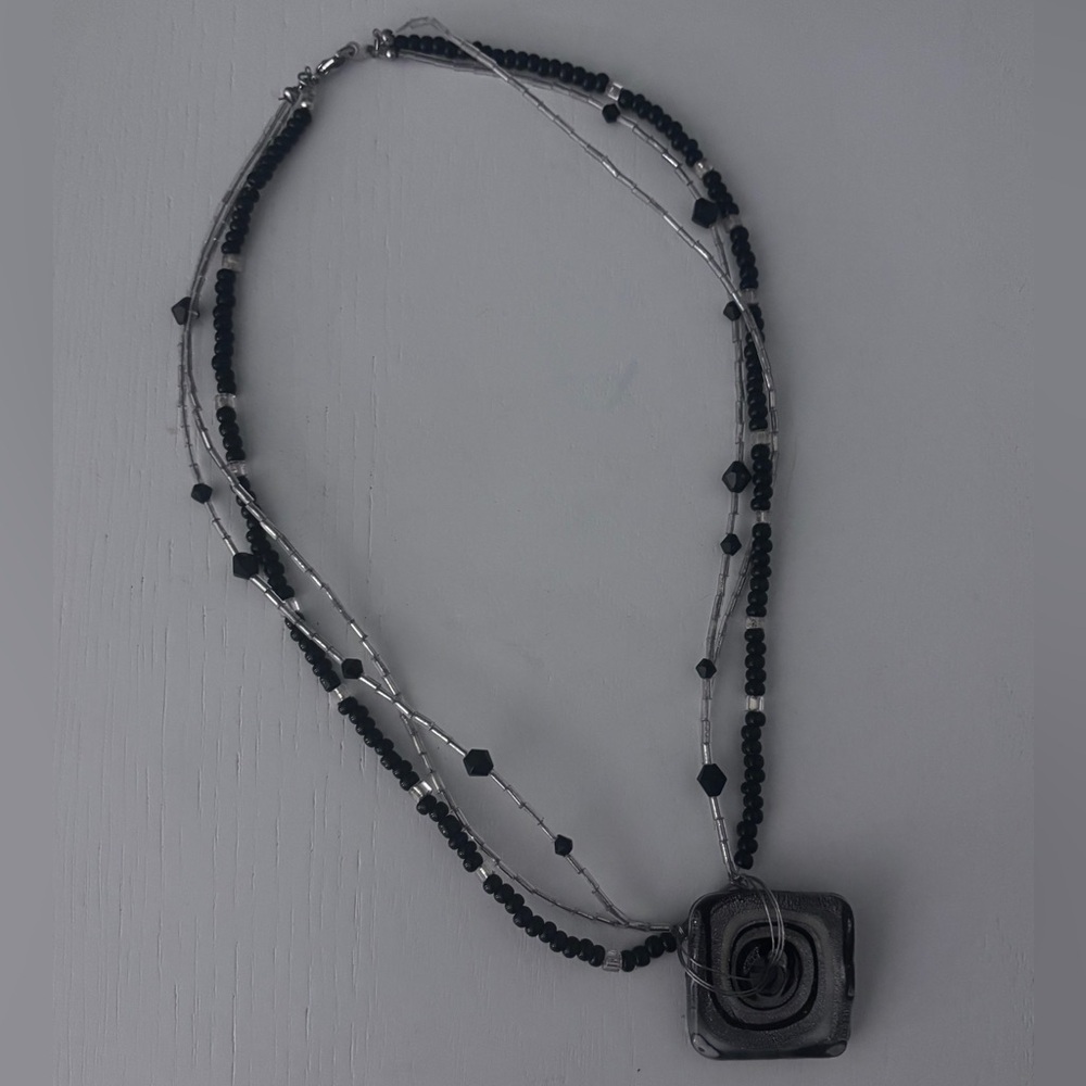 New York & Company Black Beaded Necklace